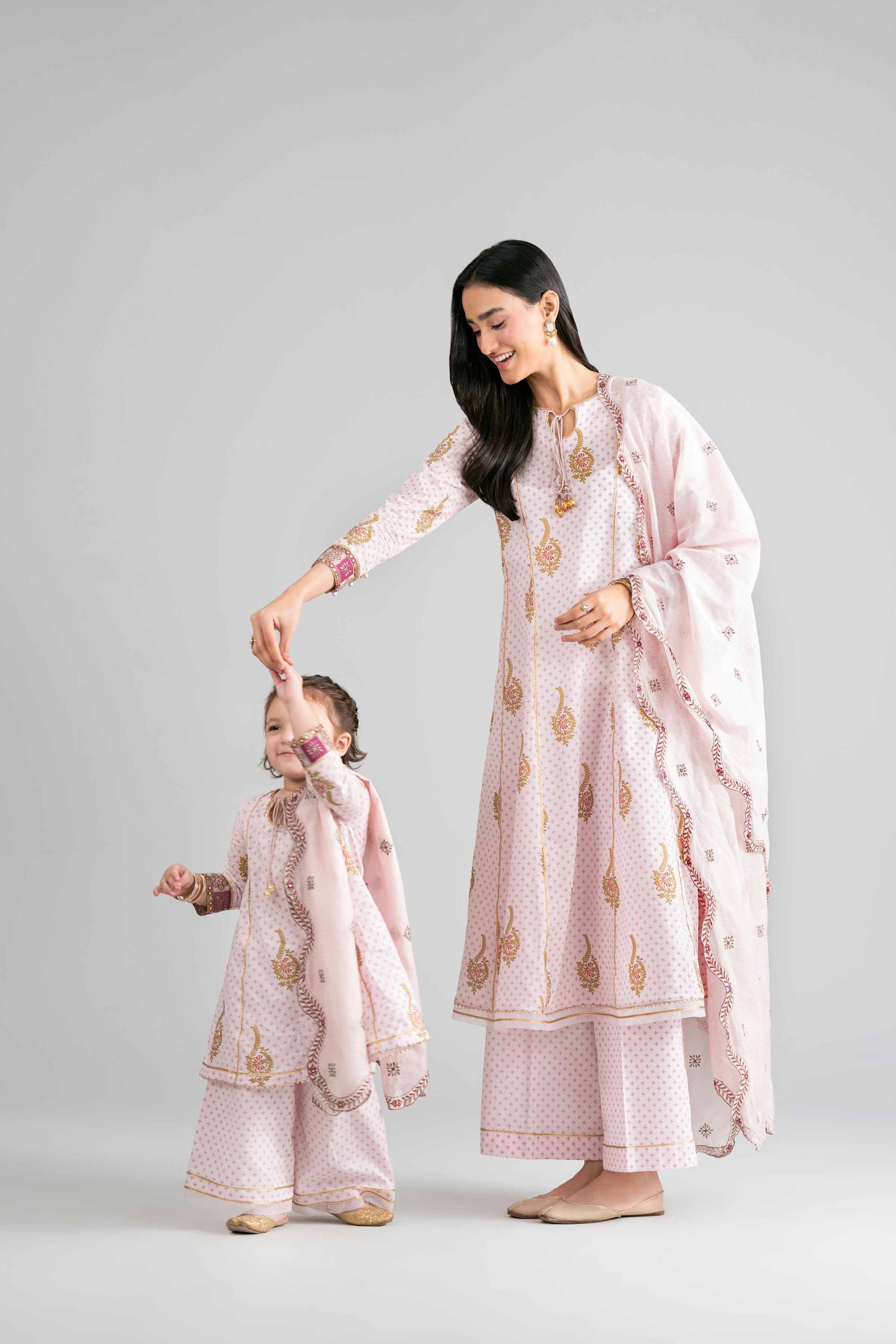 3 Piece - Printed Embroidered Suit - PMD26-44 M - M