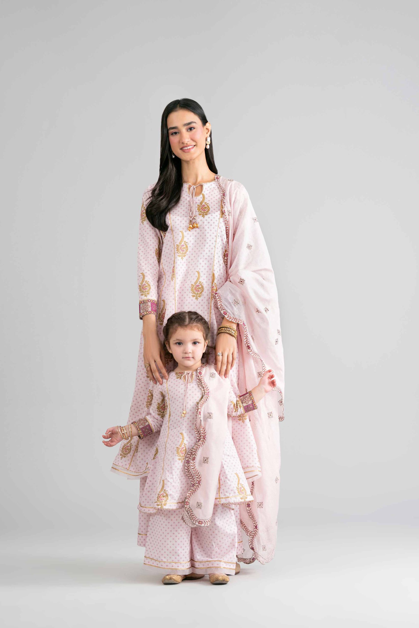 3 Piece - Printed Embroidered Suit - PMD26-44 M - M