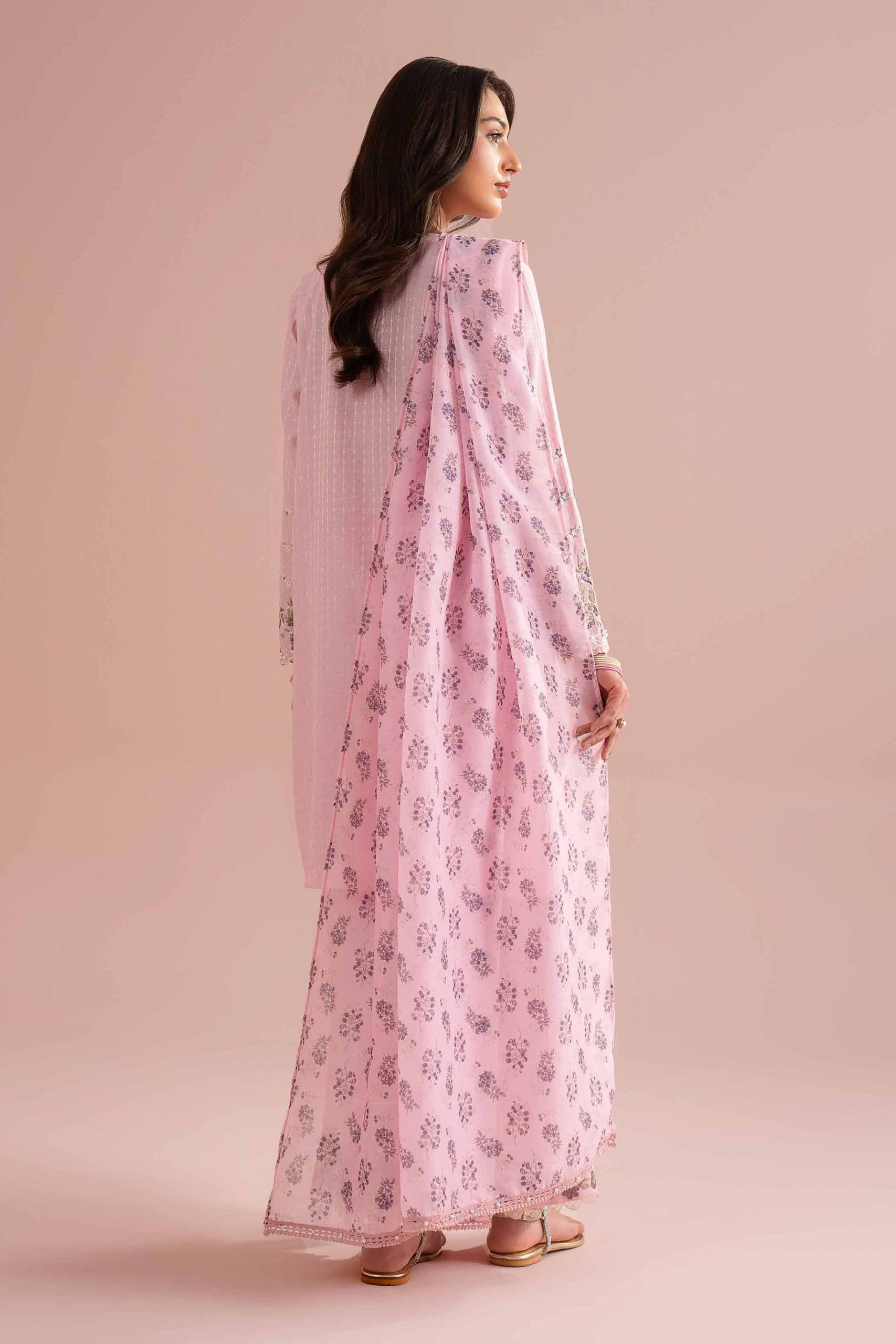 3 Piece - Printed Embroidered Suit - PE26-116 - L