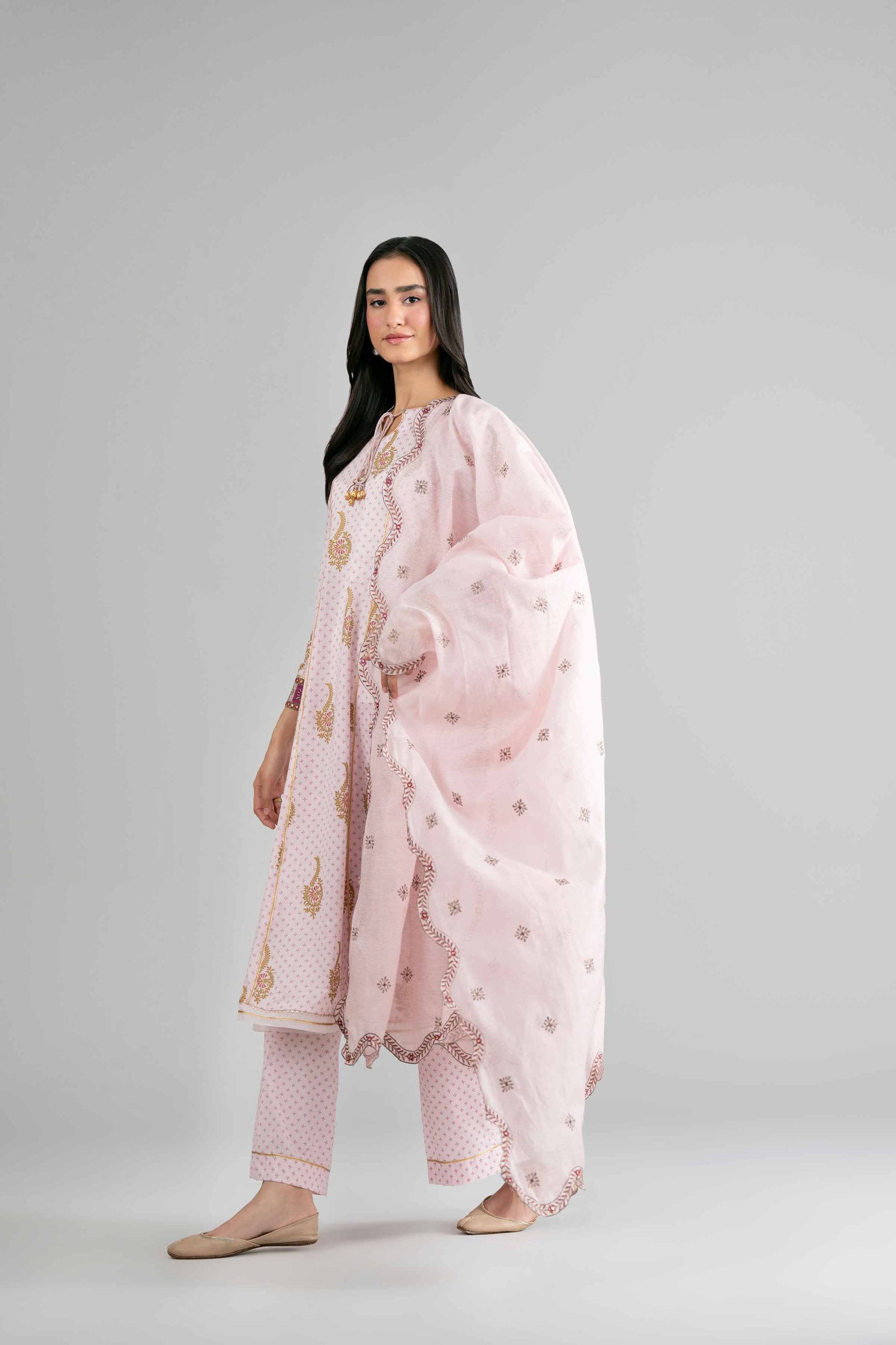 3 Piece - Printed Embroidered Suit - PMD26-44 M - M