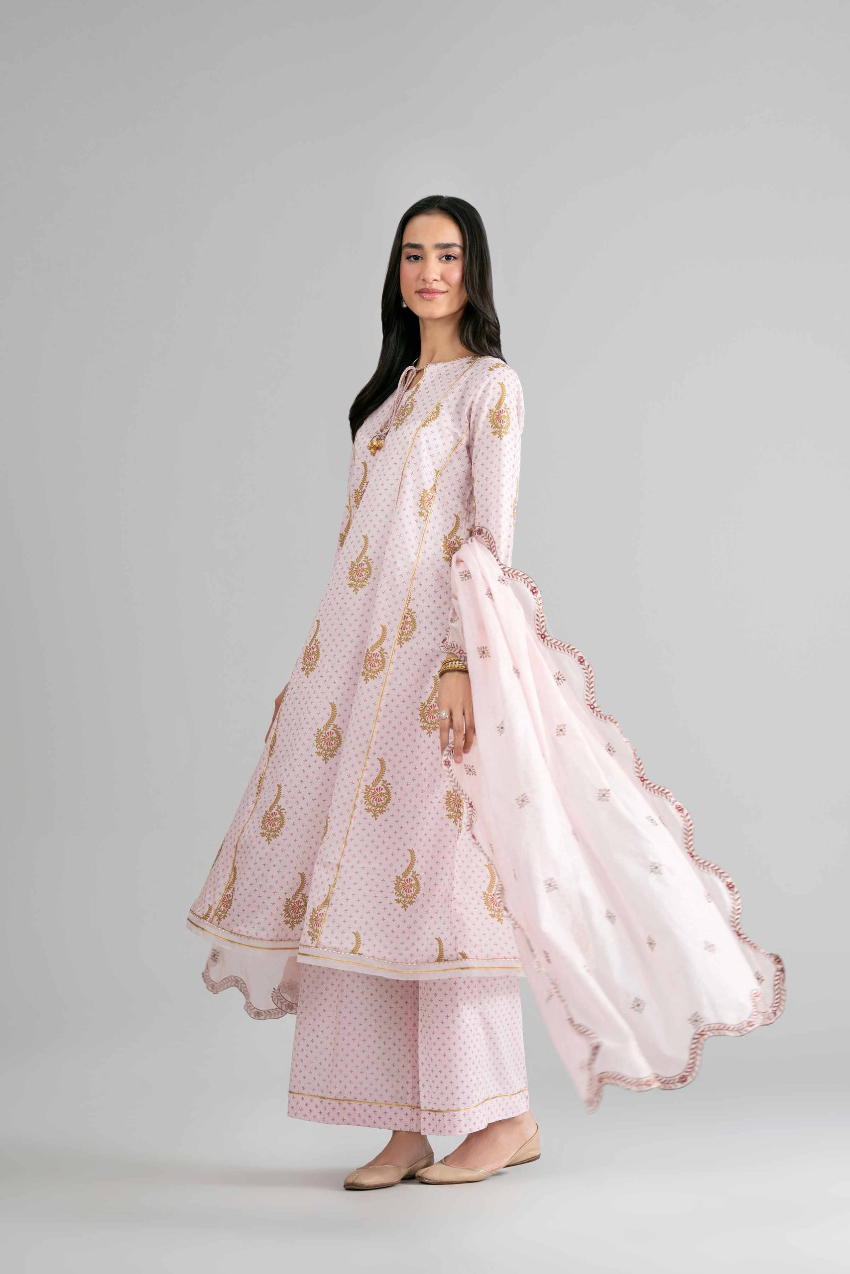 3 Piece - Printed Embroidered Suit - PMD26-44 M - M