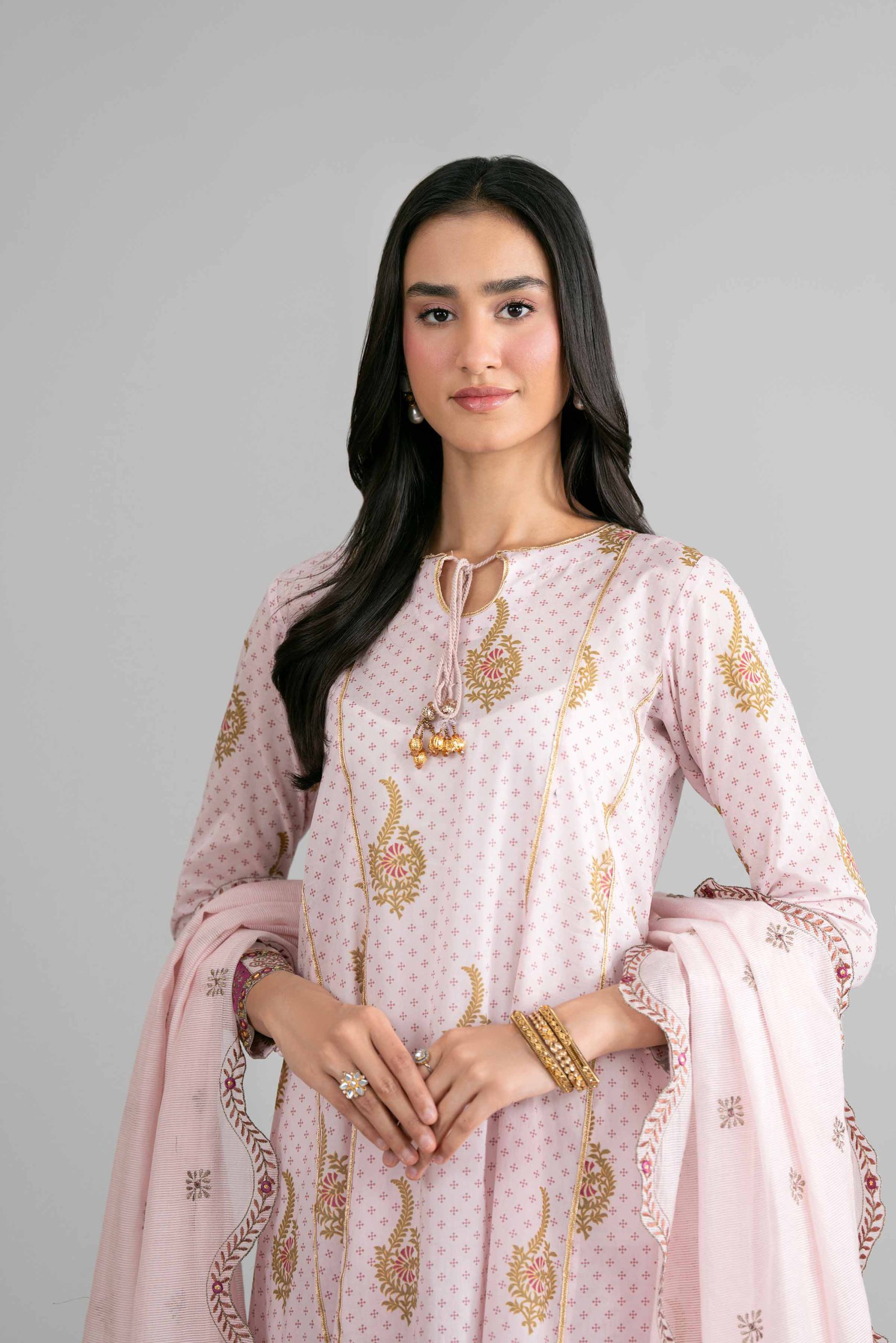 3 Piece - Printed Embroidered Suit - PMD26-44 M - M